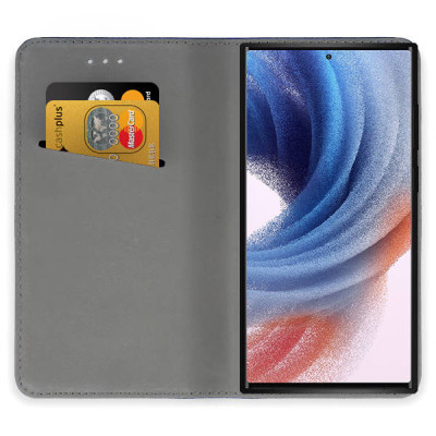   Кожен калъф тефтер и стойка Magnetic FLEXI Book Style за Samsung Galaxy S23 Ultra 5G SM-S918B черен 