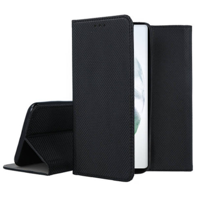   Кожен калъф тефтер и стойка Magnetic FLEXI Book Style за Samsung Galaxy S22 Ultra 5G S908B черен 
