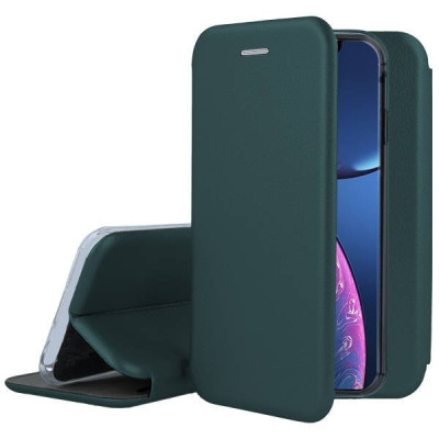   Луксозен кожен калъф тефтер ултра тънък Wallet FLEXI и стойка за Apple iPhone 13 Pro маслено зелен 