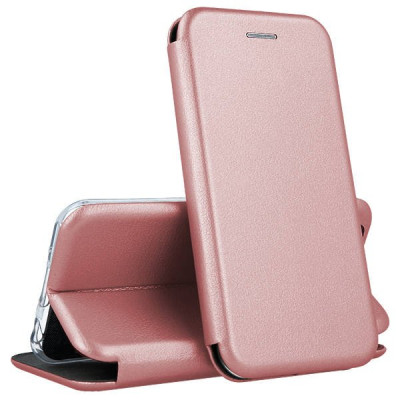   Луксозен кожен калъф тефтер ултра тънък Wallet FLEXI и стойка за Samsung Galaxy A53 5G A536B златисто розов 