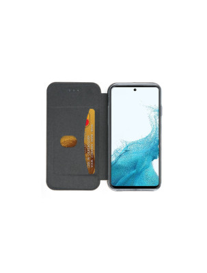   Луксозен кожен калъф тефтер ултра тънък Wallet FLEXI и стойка за Samsung Galaxy A54 5G SM-A546U златисто розов 