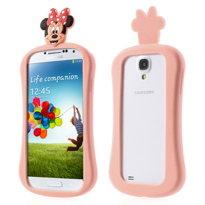 Добави още лукс Бъмпъри за телефони Силиконов Бъмпър 3D Minnie Mouse за Samsung Galaxy S4 I9500 / S4 I9505 / S4 Value Edition I9515 розов