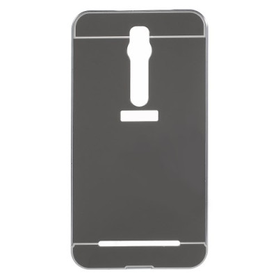 Добави още лукс Бъмпъри за телефони Луксозен алуминиев бъмпър с твърд огледален гръб за Asus zenfone 2 5.5 ZE551ML Z00AD черен