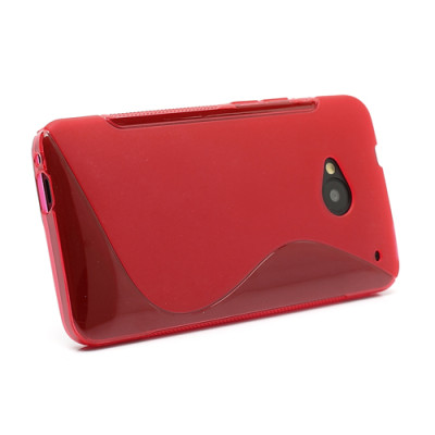 Силиконови гърбове Силиконови гърбове за HTC Силиконов гръб ТПУ S-Case за HTC ONE M7 червен