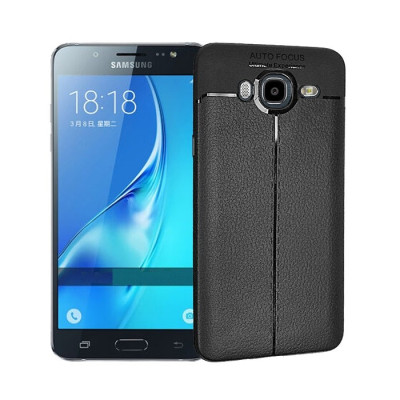 Силиконови гърбове Силиконови гърбове за Samsung Луксозен силиконов гръб ТПУ кожа дизайн за Samsung Galaxy J3 2016 J310F / J320F черен
