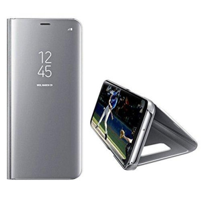   Калъф тефтер огледален CLEAR VIEW за Samsung Galaxy S21 Ultra 5G SM-G998B сребрист