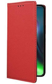   Кожен калъф тефтер и стойка Magnetic FLEXI Book Style за Motorola Moto G9 Play / Motorola Moto E7 Plus червен 