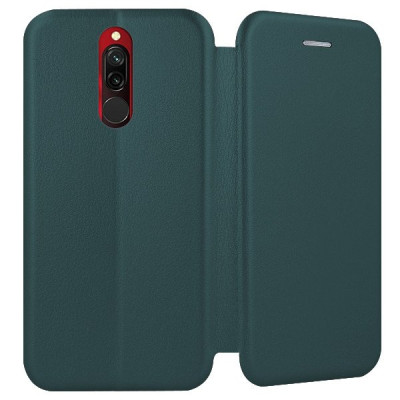   Луксозен кожен калъф тефтер ултра тънък Wallet FLEXI и стойка за Xiaomi Redmi 8 маслено зелен
