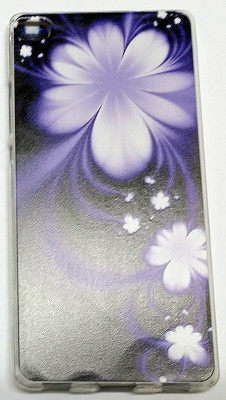 Силиконови гърбове Силиконови гърбове за Huawei Силиконов гръб ТПУ за Huawei P8 GRA-L09 черен с лилави цветя