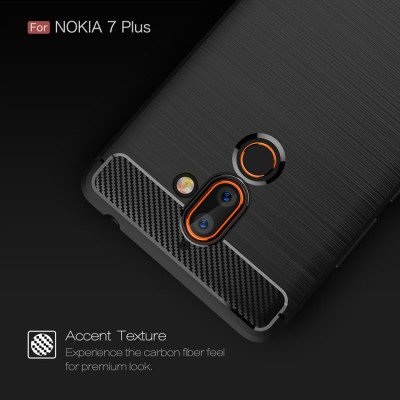 Силиконови гърбове Силиконови гърбове за Nokia Силиконов гръб ТПУ Карбон за Nokia 7 Plus TA-1055 черен
